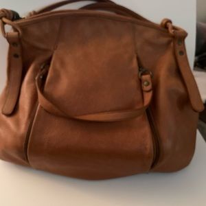 Tan Hobo Shoulder Bag genuine leather